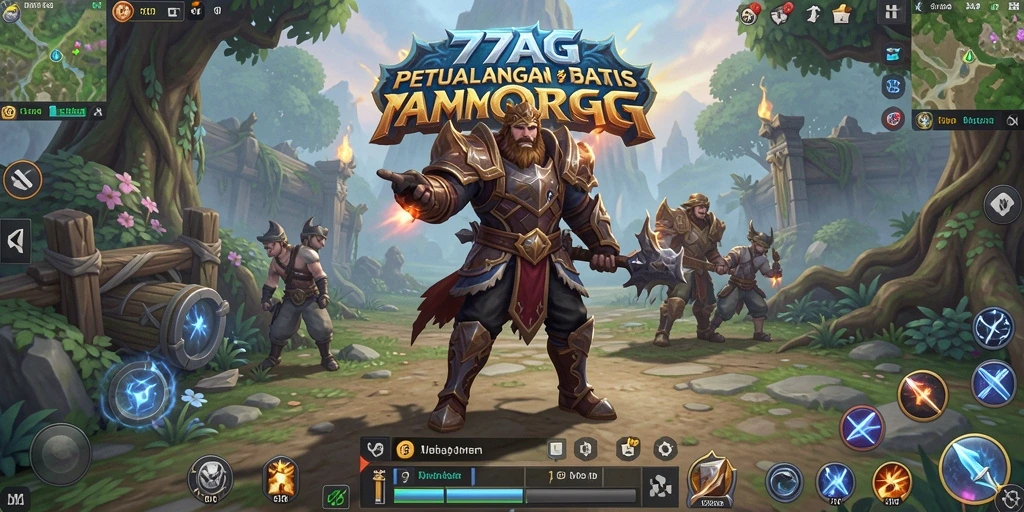 Screenshot menampilkan aksi seru dalam petualangan MMORPG 77AG.