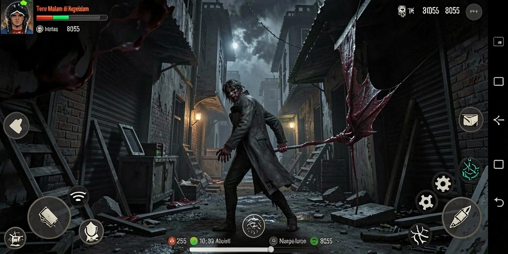 Tangkapan layar dari gameplay menakutkan di 8055.