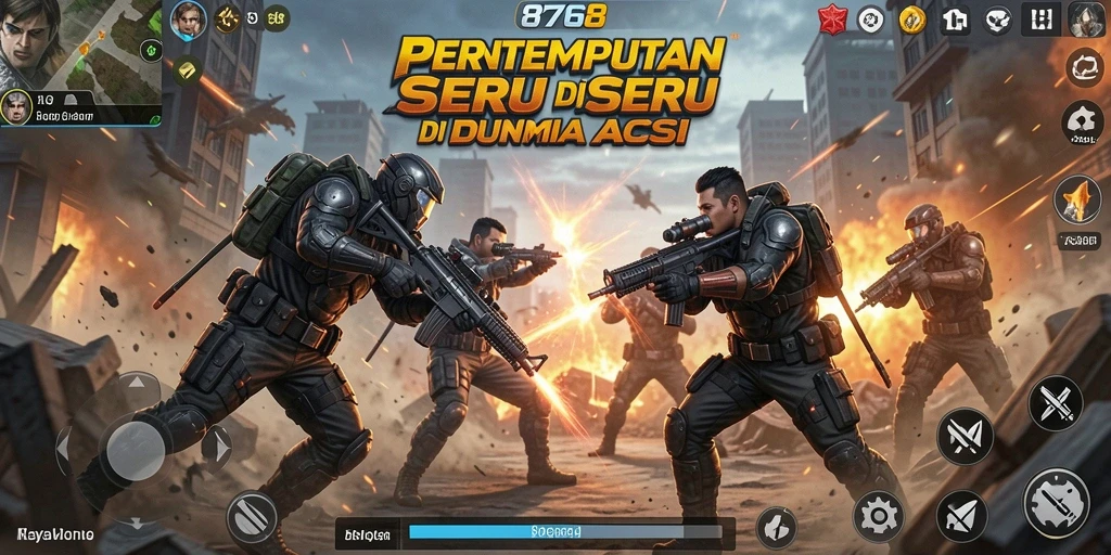 Tangkapan layar gameplay 8768 menampilkan pertempuran yang intens dan mendebarkan.