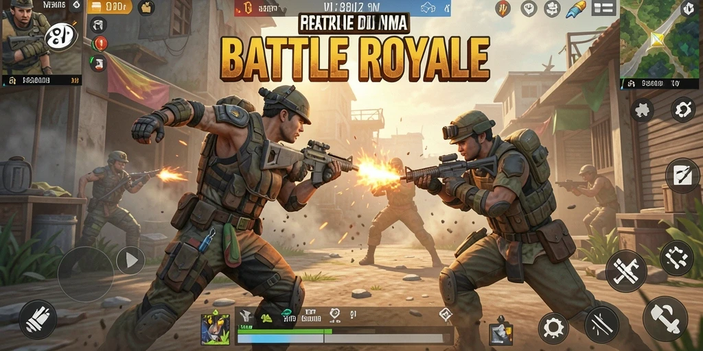 Tampilan seru gameplay Battle Royale di 8ID.