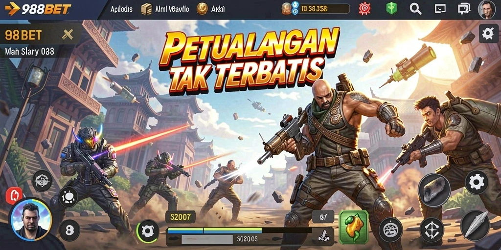 Tampilan aksi mendebarkan dari gameplay 988BET yang seru.