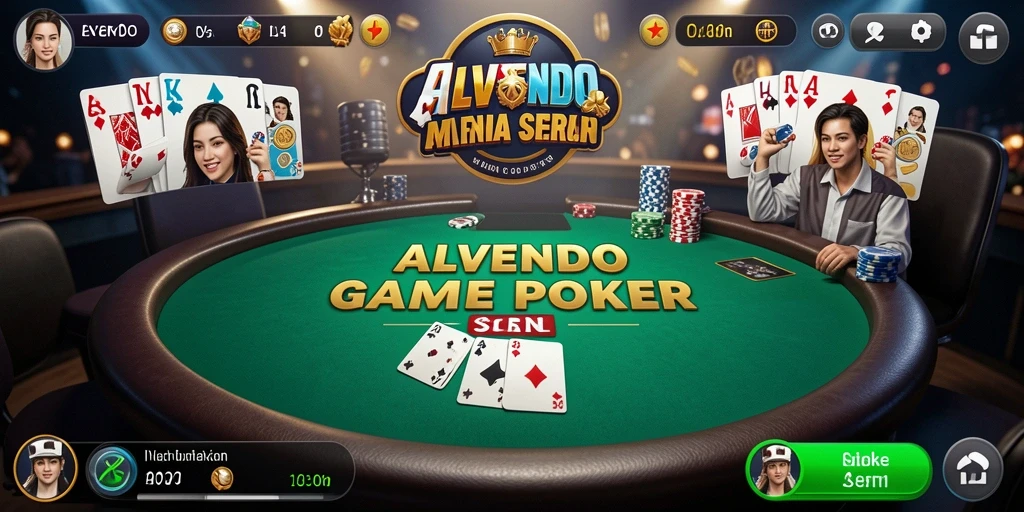 Screenshot ALVENDO menampilkan pemain bersaing dalam permainan Poker.
