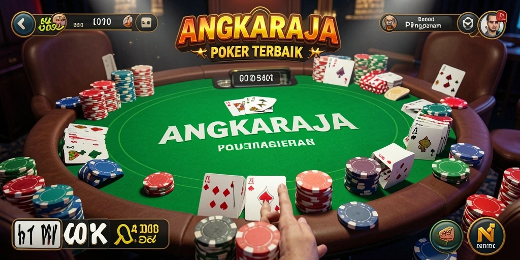 Tampilan gameplay menarik dari aplikasi Poker ANGKARAJA.