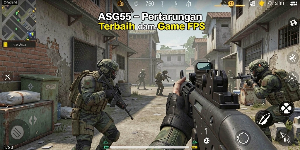 Tangkapan layar ASG55 menampilkan aksi tembak-menembak yang mendebarkan.