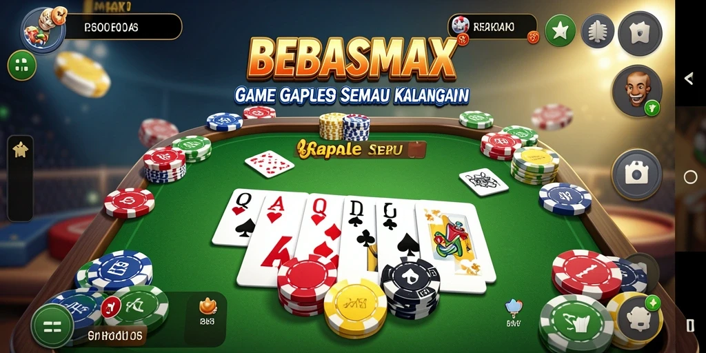 Tampilan gameplay BEBASMAX yang seru saat bermain Gaple.