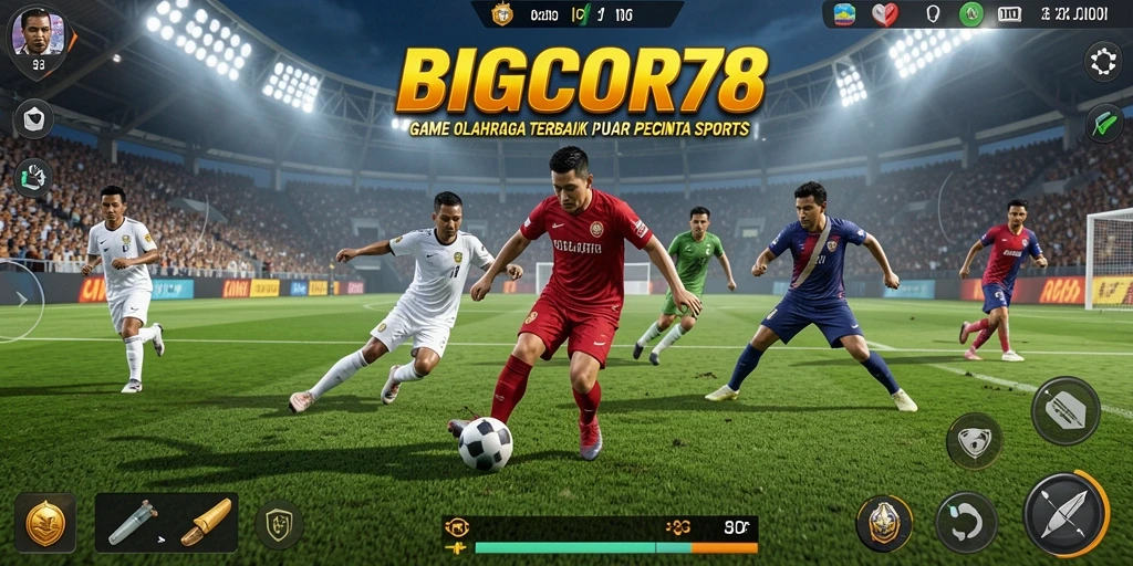Screenshot gameplay BIGCOR78 dengan aksi olahraga seru.