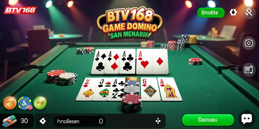 Gameplay BTV168 menampilkan keseruan bermain Domino yang interaktif.