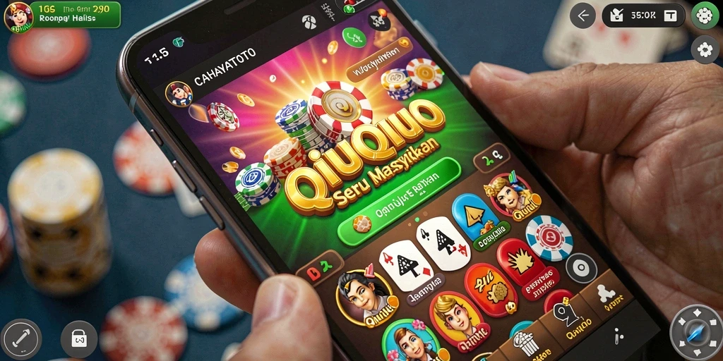Tampilan gameplay QiuQiu yang seru dan kompetitif.