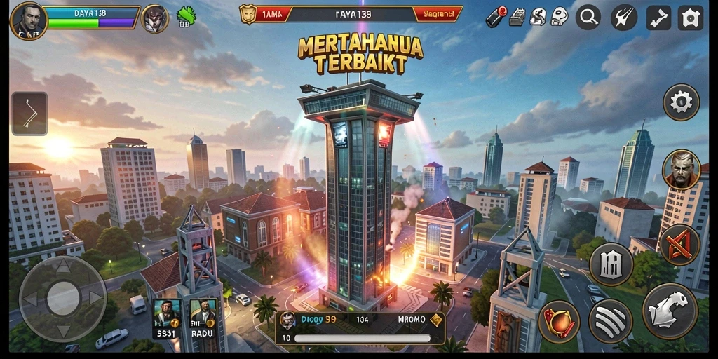 Tampilan menarik dari gameplay Tower Defense di DAYA138.