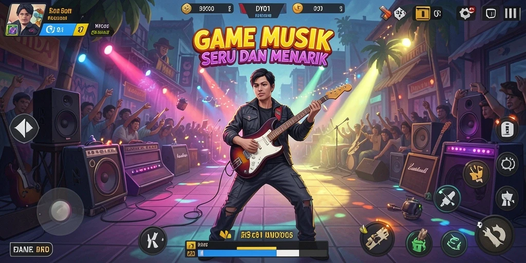 Tampilan gameplay DYO1 yang penuh warna dan dinamis.