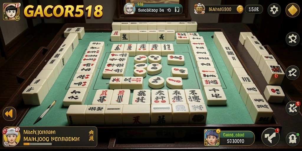 Tampilan gameplay seru GACOR518 dengan keseruan Mahjong.