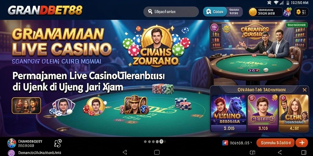 Tampilan gameplay Live Casino yang menarik dan interaktif di GRANDBET88.