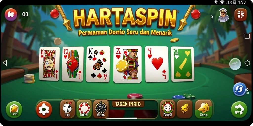 Tampilan screenshot HARTASPIN menampilkan suasana permainan Domino yang menegangkan.