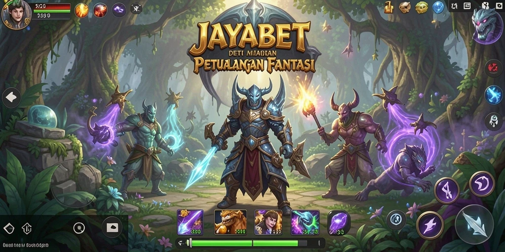 Screenshot menampilkan pertempuran seru di dunia RPG JAYABET.