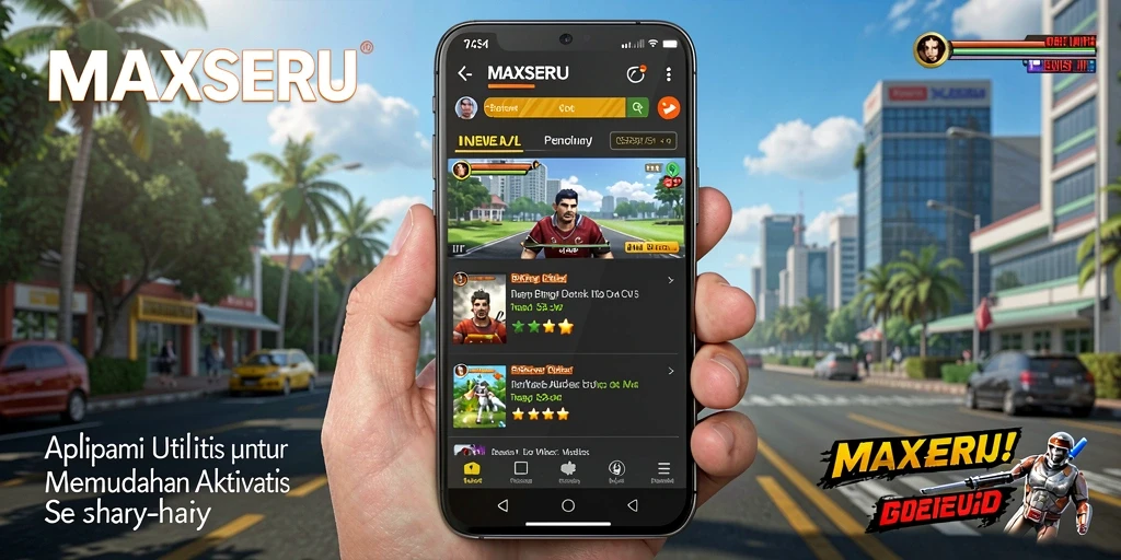 Tampilan utama aplikasi MAXSERU dengan fitur produktivitas yang kaya.