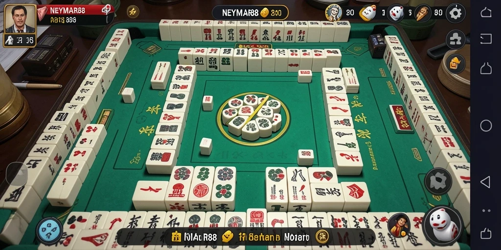 Gambar gameplay NEYMAR88 saat bermain Mahjong secara intens.