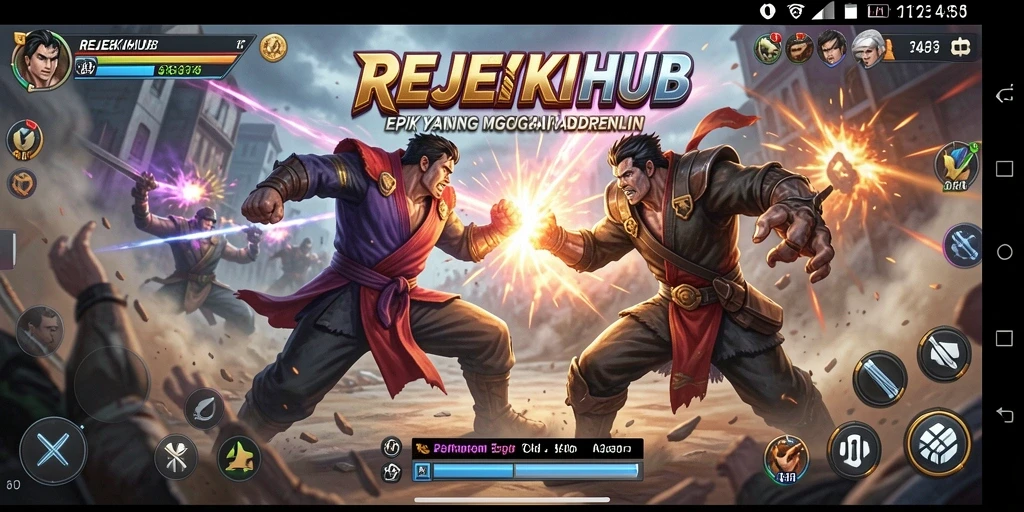 Tampilan seru pertarungan di REJEKIHUB yang menegangkan.