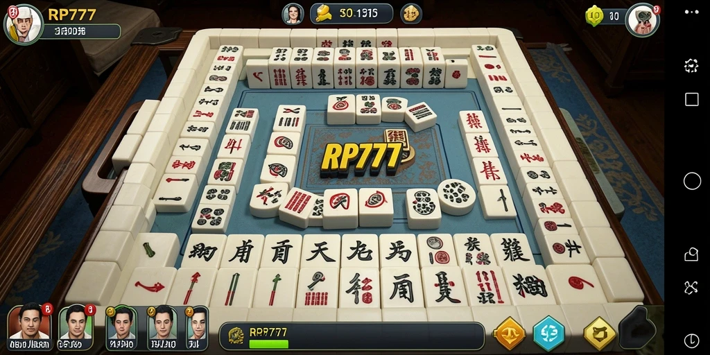 Tampilan screenshot utama RP777 menampilkan gameplay seru Mahjong.