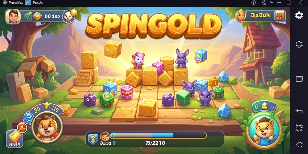 Tampilan gameplay SPINGOLD yang seru dan menantang.