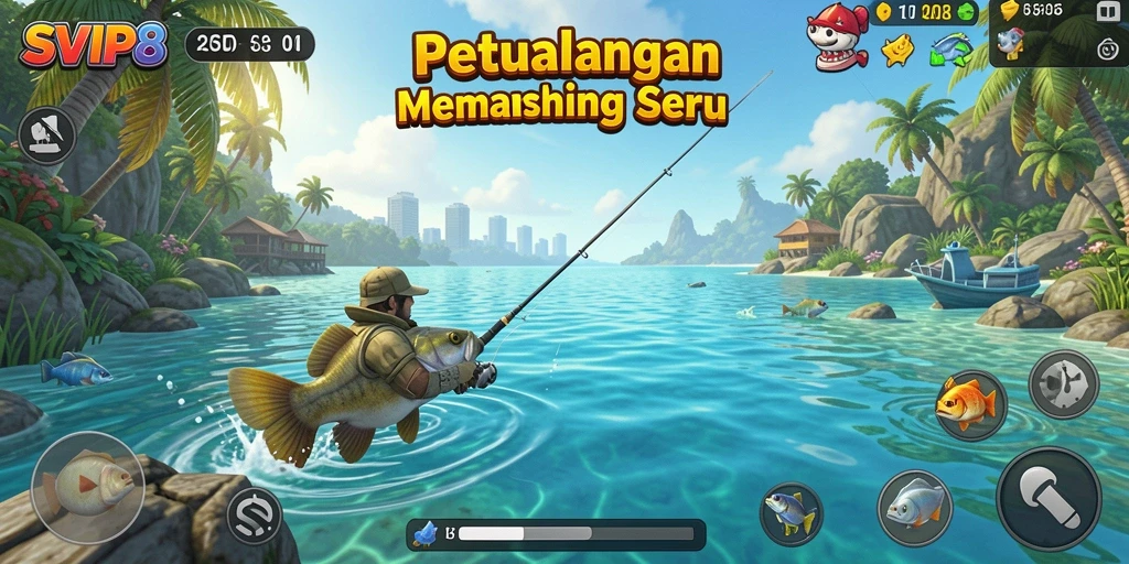 Gameplay memancing seru dalam SVIP8 dengan grafis memukau.