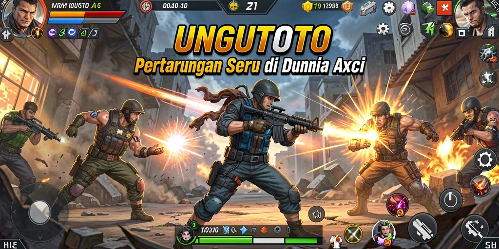Gameplay UNGUTOTO yang penuh aksi dan pertarungan seru.