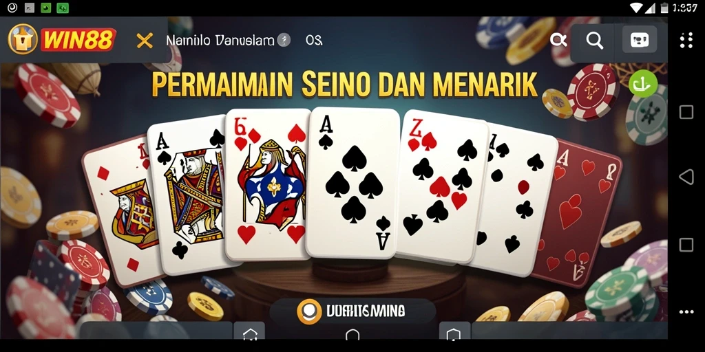 Tampilan gameplay Domino yang seru dalam WIN88.