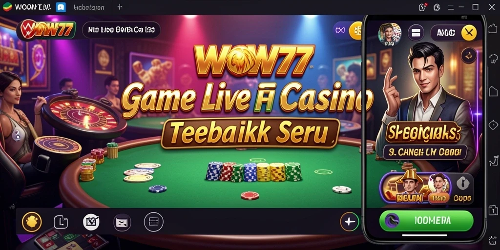 Gameplay langsung WOW77 dengan dealer profesional di kasino.